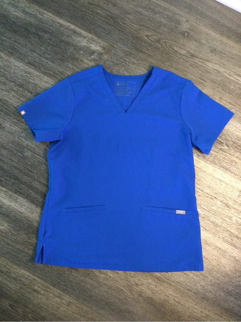 Figs Women's Short-Sleeve V-Neck Scrub Top in Royal Blue